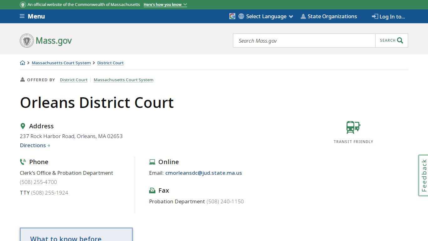 Orleans District Court | Mass.gov